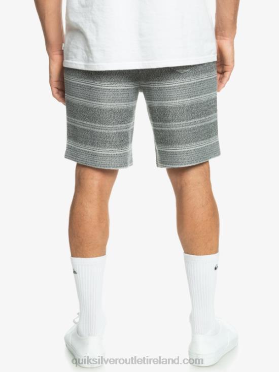 Men Quiksilver Great Otway Sweat Shorts N02TD329 black otway stripe