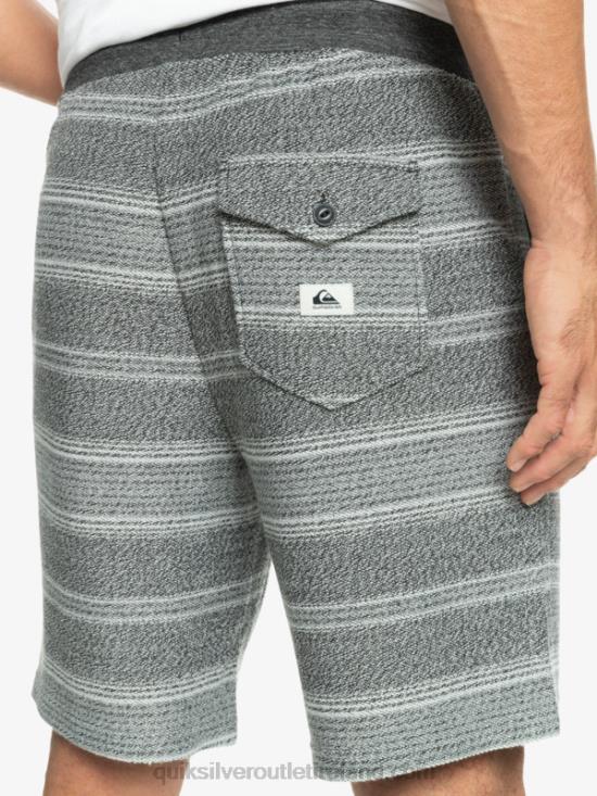 Men Quiksilver Great Otway Sweat Shorts N02TD329 black otway stripe