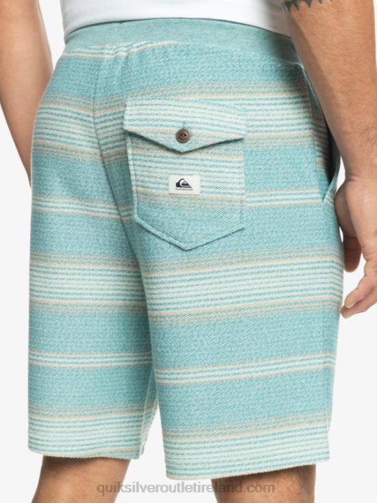 Men Quiksilver Great Otway Sweat Shorts N02TD331 brittany blue otway stripe