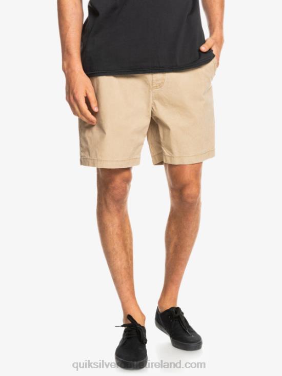 Men Quiksilver Taxer 17 Elastic Waist Shorts N02TD1376 plage