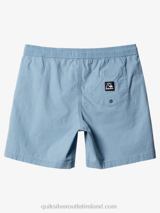 Men Quiksilver Taxer 17 Elastic Waist Shorts N02TD1379 faded denim