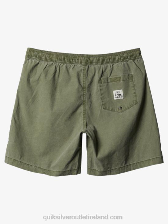 Men Quiksilver Taxer 17 Elastic Waist Shorts N02TD1380 four leaf clover