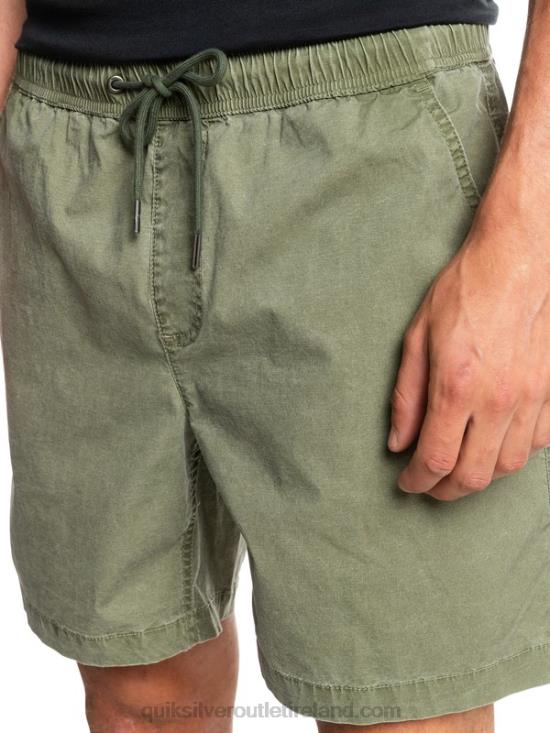 Men Quiksilver Taxer 17 Elastic Waist Shorts N02TD1380 four leaf clover