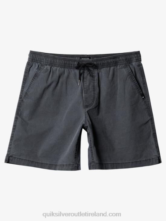 Men Quiksilver Taxer 17 Elastic Waist Shorts N02TD1381 black