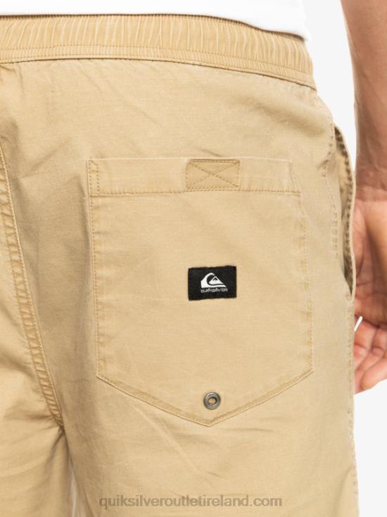Men Quiksilver Taxer Elasticized Shorts N02TD320 plage