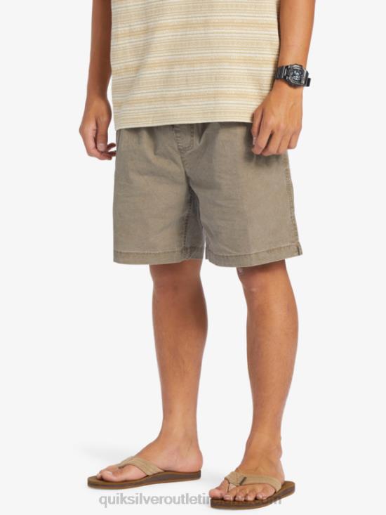Men Quiksilver Taxer Elasticized Shorts N02TD322 chocolate chip