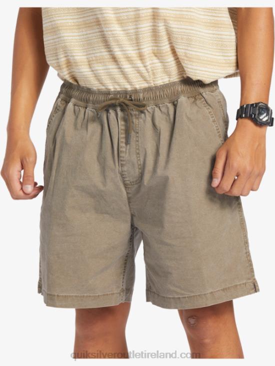 Men Quiksilver Taxer Elasticized Shorts N02TD322 chocolate chip