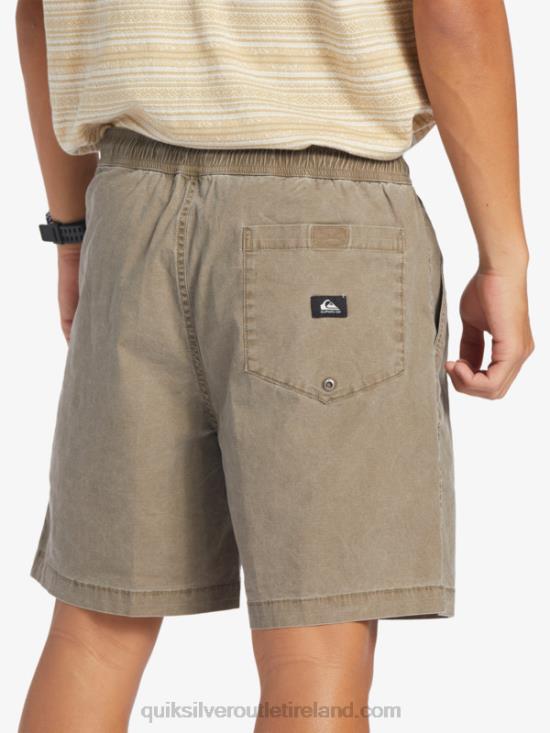 Men Quiksilver Taxer Elasticized Shorts N02TD322 chocolate chip