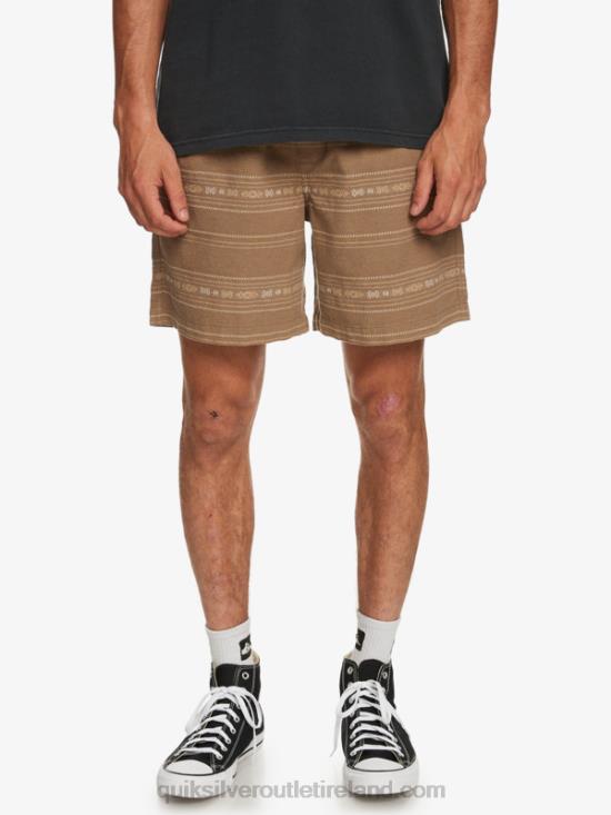 Men Quiksilver Taxer Jacquard Shorts N02TD421 olive gray mini jacquard