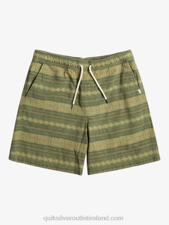 Men Quiksilver Taxer Jacquard Shorts N02TD422 four leaf clover taxer jacquar