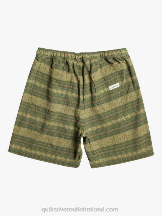 Men Quiksilver Taxer Jacquard Shorts N02TD422 four leaf clover taxer jacquar