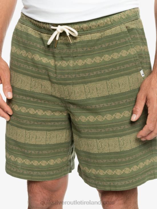Men Quiksilver Taxer Jacquard Shorts N02TD422 four leaf clover taxer jacquar