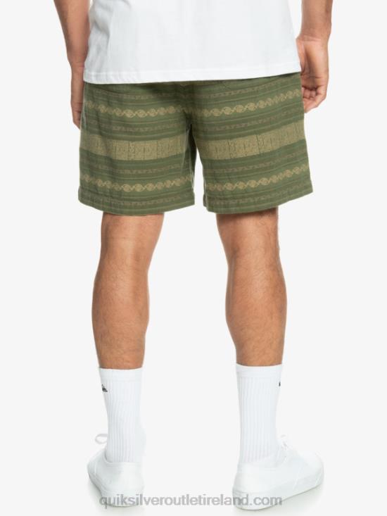 Men Quiksilver Taxer Jacquard Shorts N02TD422 four leaf clover taxer jacquar