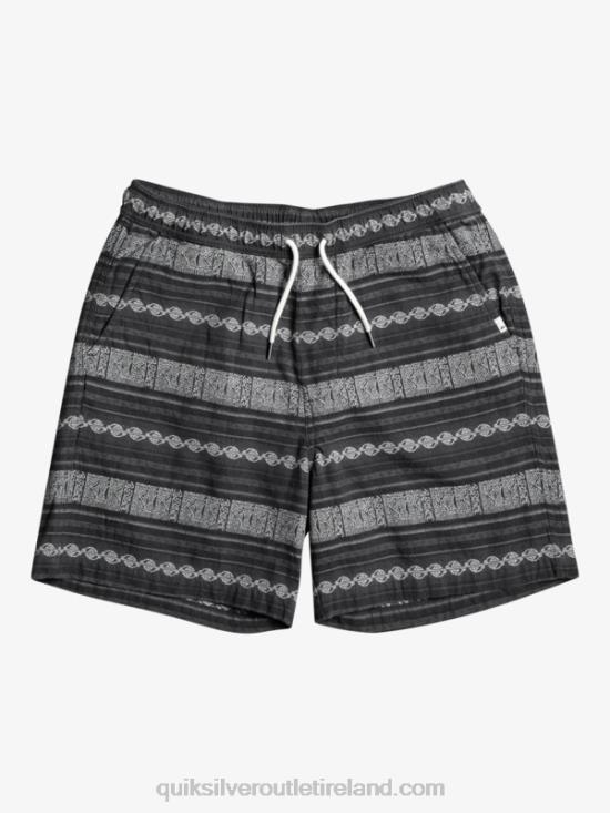 Men Quiksilver Taxer Jacquard Shorts N02TD423 black taxer jaquard hori