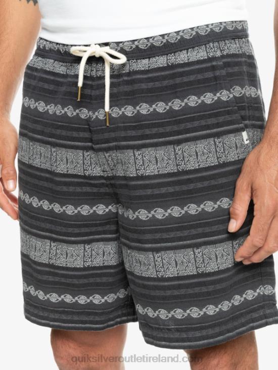 Men Quiksilver Taxer Jacquard Shorts N02TD423 black taxer jaquard hori