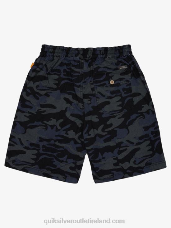 Men Quiksilver Waterman After Surf Shorts N02TD1581 black camoflage
