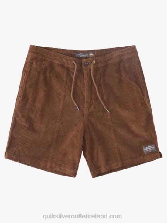 Men Quiksilver Waterman Cordy Corduroy Shorts N02TD875 dark earth