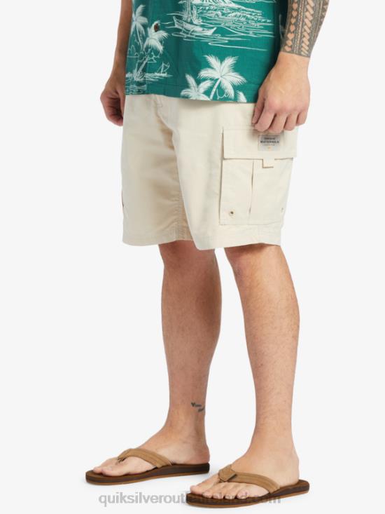 Men Quiksilver Waterman Maldive Atoll Cargo 20 Shorts N02TD786 brown rice