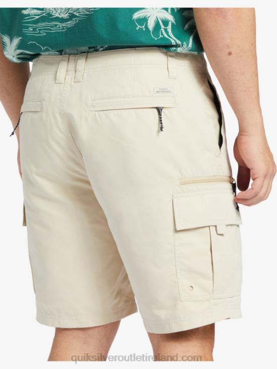 Men Quiksilver Waterman Maldive Atoll Cargo 20 Shorts N02TD786 brown rice