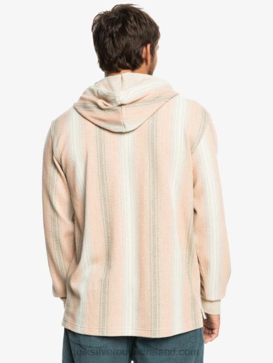 Men Quiksilver Baja Henley Hoodie N02TD1097 praline baja stripe