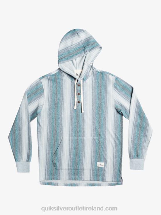 Men Quiksilver Baja Henley Hoodie N02TD1098 moroccan blue baja stripe