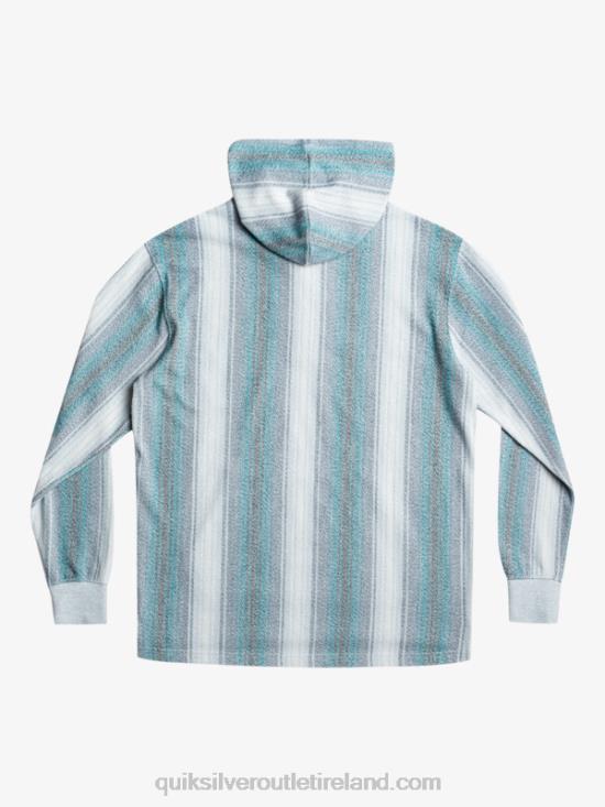 Men Quiksilver Baja Henley Hoodie N02TD1098 moroccan blue baja stripe