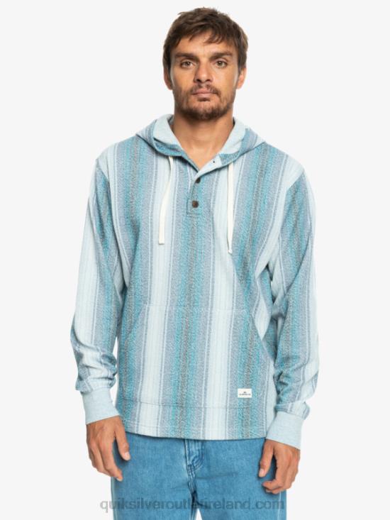 Men Quiksilver Baja Henley Hoodie N02TD1098 moroccan blue baja stripe