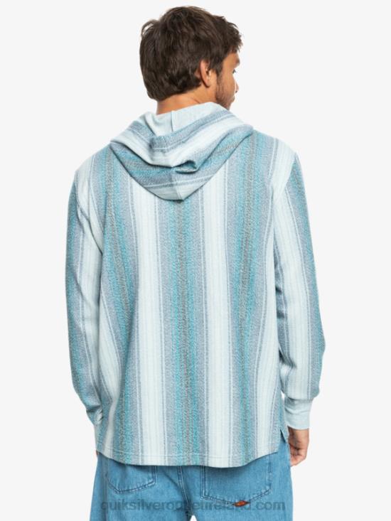 Men Quiksilver Baja Henley Hoodie N02TD1098 moroccan blue baja stripe