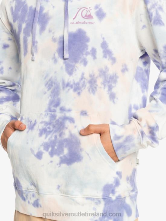 Men Quiksilver Cloudy Tie-Dye Hoodie N02TD1502 peach whip cloudy tie dye