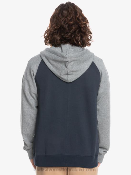 Men Quiksilver Essentials Zip Up Hoodie N02TD1514 light grey heather/black