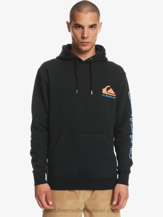 Men Quiksilver Omni Logo Hood Fleece Top Pullover N02TD1032 black