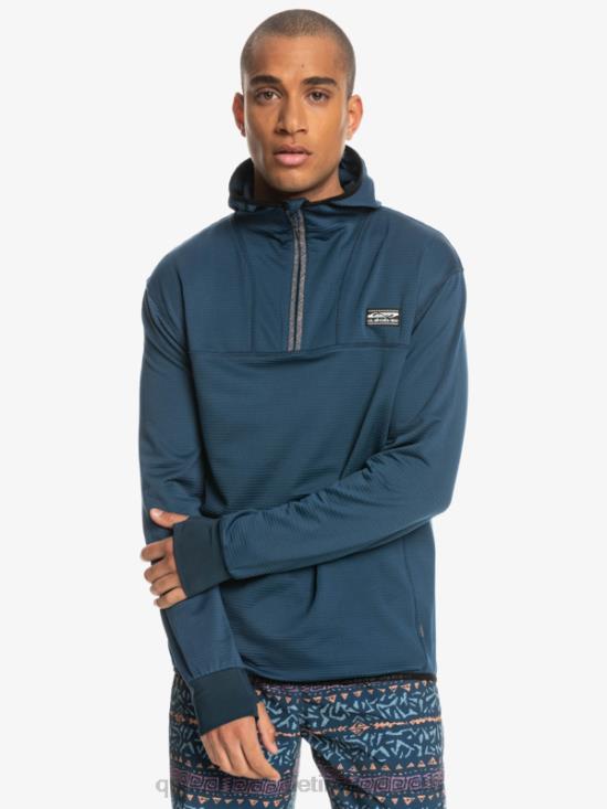 Men Quiksilver Steep Point Quarter-Zip Fleece Hoodie N02TD1873 insignia blue