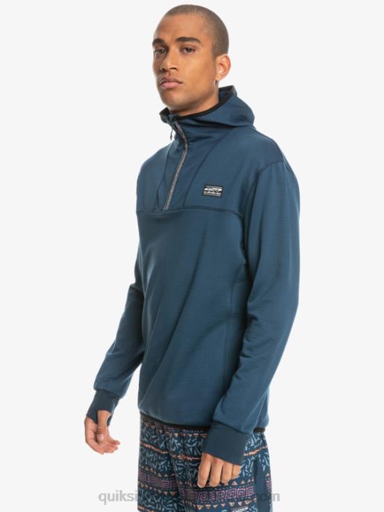 Men Quiksilver Steep Point Quarter-Zip Fleece Hoodie N02TD1873 insignia blue