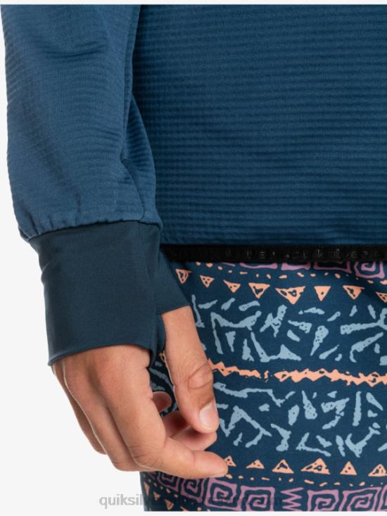 Men Quiksilver Steep Point Quarter-Zip Fleece Hoodie N02TD1873 insignia blue