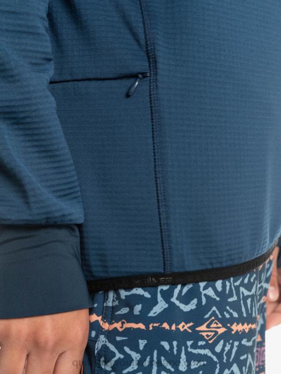 Men Quiksilver Steep Point Quarter-Zip Fleece Hoodie N02TD1873 insignia blue