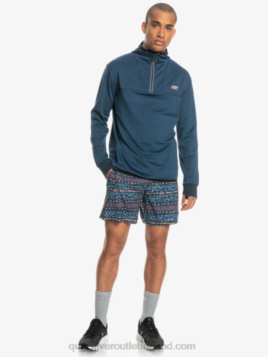 Men Quiksilver Steep Point Quarter-Zip Fleece Hoodie N02TD1873 insignia blue