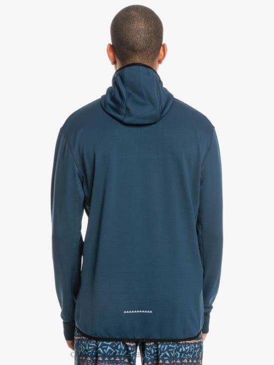 Men Quiksilver Steep Point Quarter-Zip Fleece Hoodie N02TD1873 insignia blue