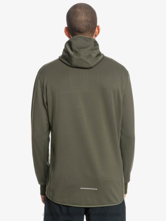 Men Quiksilver Steep Point Quarter-Zip Fleece Hoodie N02TD1874 grape leaf