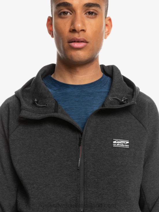Men Quiksilver Step Off Half-Zip Hoodie N02TD1370 phantom heather