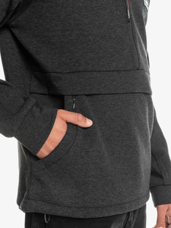 Men Quiksilver Step Off Half-Zip Hoodie N02TD1370 phantom heather