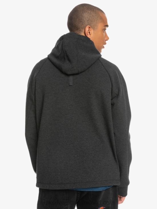 Men Quiksilver Step Off Half-Zip Hoodie N02TD1370 phantom heather