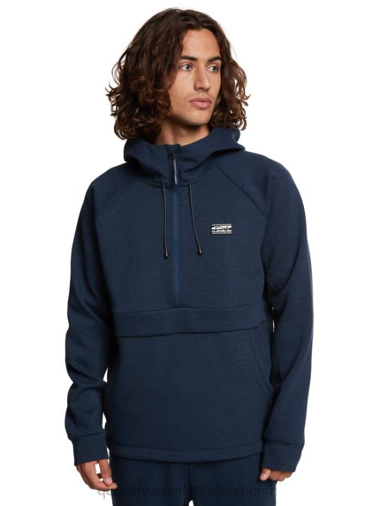 Men Quiksilver Step Off Half-Zip Hoodie N02TD1371 insignia blue heather