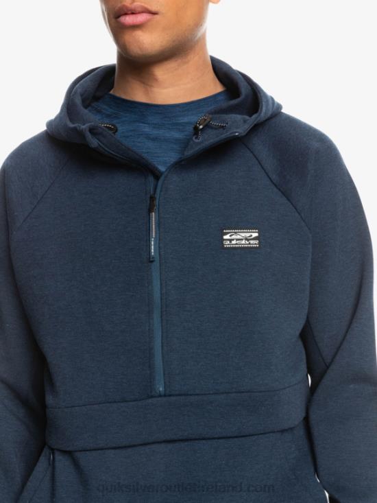 Men Quiksilver Step Off Half-Zip Hoodie N02TD1371 insignia blue heather
