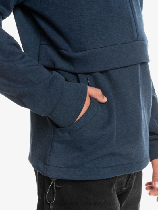 Men Quiksilver Step Off Half-Zip Hoodie N02TD1371 insignia blue heather