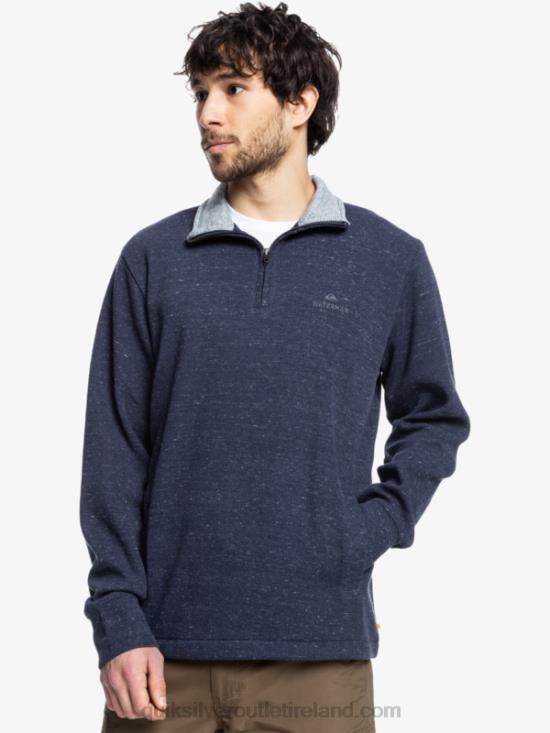 Men Quiksilver Waterman Pointsurf Zip Mock Neck Sweatshirt N02TD1801 navy blazer heather