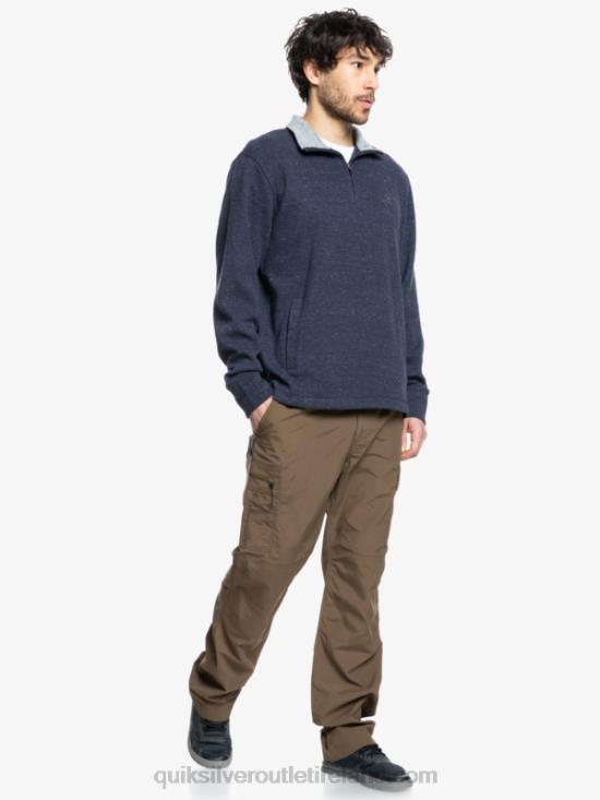 Men Quiksilver Waterman Pointsurf Zip Mock Neck Sweatshirt N02TD1801 navy blazer heather
