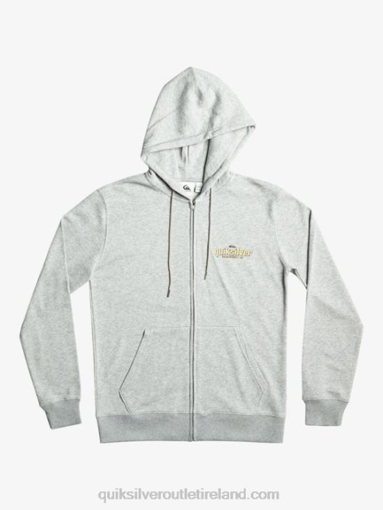 Men Quiksilver Words Zip-Up Hoodie N02TD1148 light grey heather