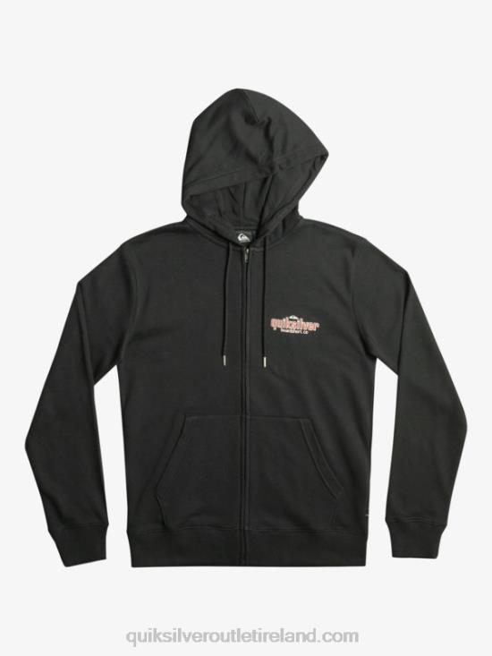 Men Quiksilver Words Zip-Up Hoodie N02TD1149 black