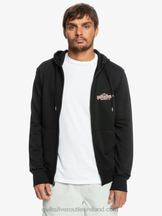 Men Quiksilver Words Zip-Up Hoodie N02TD1149 black