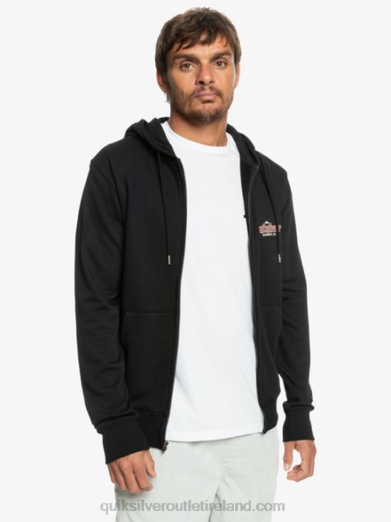 Men Quiksilver Words Zip-Up Hoodie N02TD1149 black
